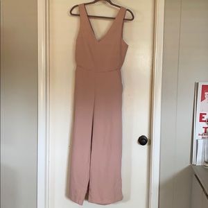 Blush pink body suit with tie back/open back